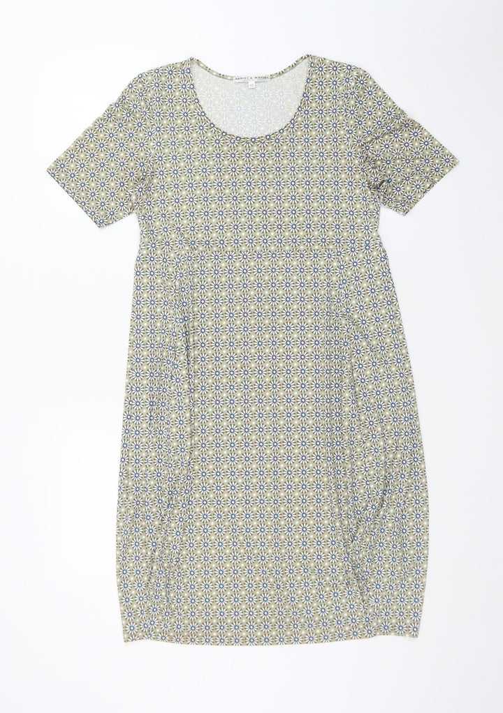 Daniel & Mayer Women Beige Geometric Shift Dress Size 14