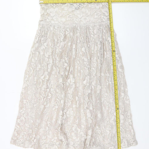 Switch USA Women's Ivory Lace A-Line Knee Length Skirt S