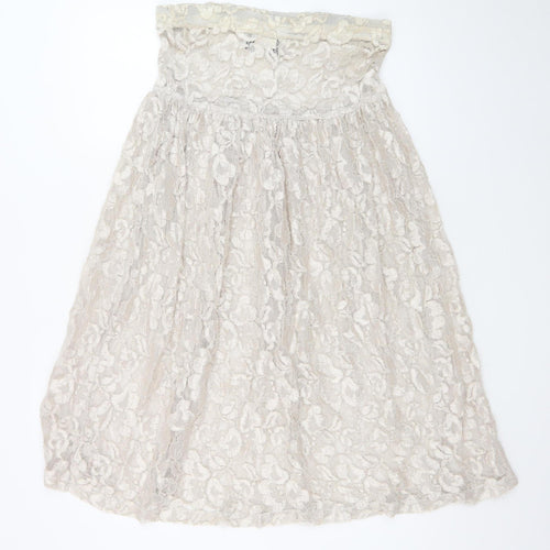 Switch USA Women's Ivory Lace A-Line Knee Length Skirt S