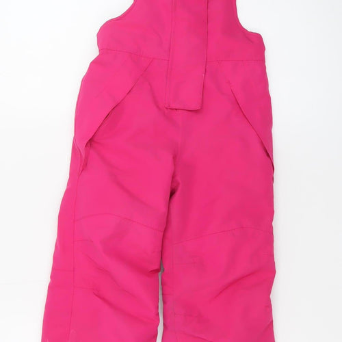 Civil Pro Girls Pink Ski Salopettes Waterproof Winter Snow Trousers 2-4 Years