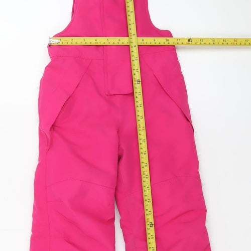 Civil Pro Girls Pink Ski Salopettes Waterproof Winter Snow Trousers 2-4 Years