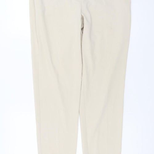 Mango Women Beige Chino Slim Trousers Size 12 Straight Fit