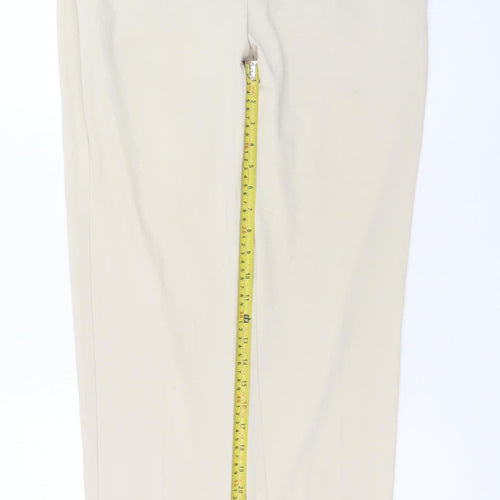 Mango Women Beige Chino Slim Trousers Size 12 Straight Fit