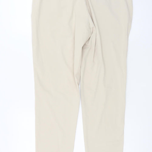 Mango Women Beige Chino Slim Trousers Size 12 Straight Fit