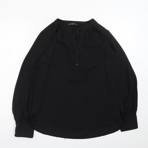 Dunnes Women’s Black Long Sleeve V-Neck Chiffon Blouse Size 8