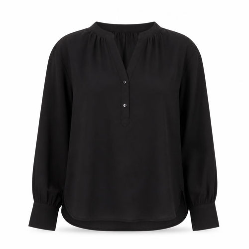 Dunnes Women’s Black Long Sleeve V-Neck Chiffon Blouse Size 8
