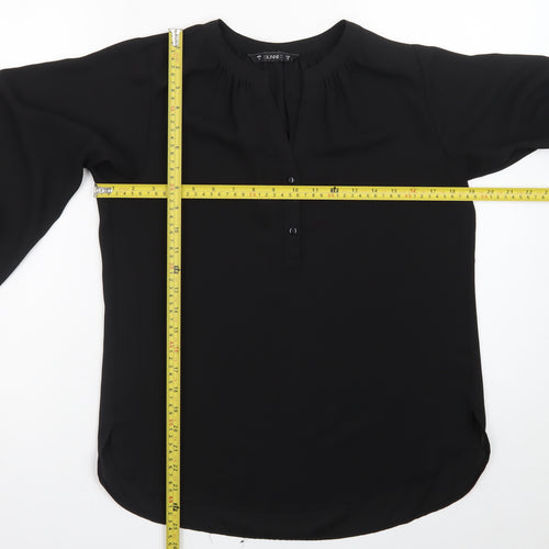 Dunnes Women’s Black Long Sleeve V-Neck Chiffon Blouse Size 8