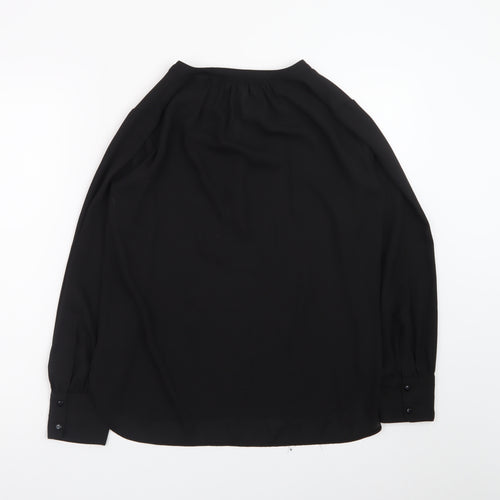 Dunnes Women’s Black Long Sleeve V-Neck Chiffon Blouse Size 8