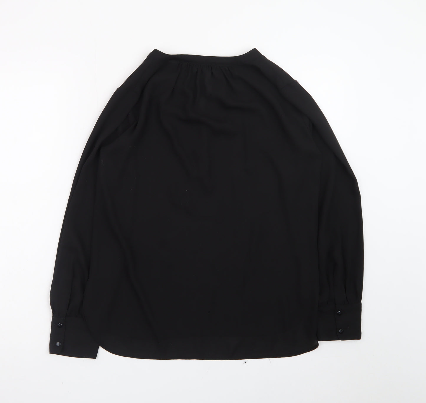 Dunnes Women’s Black Long Sleeve V-Neck Chiffon Blouse Size 8