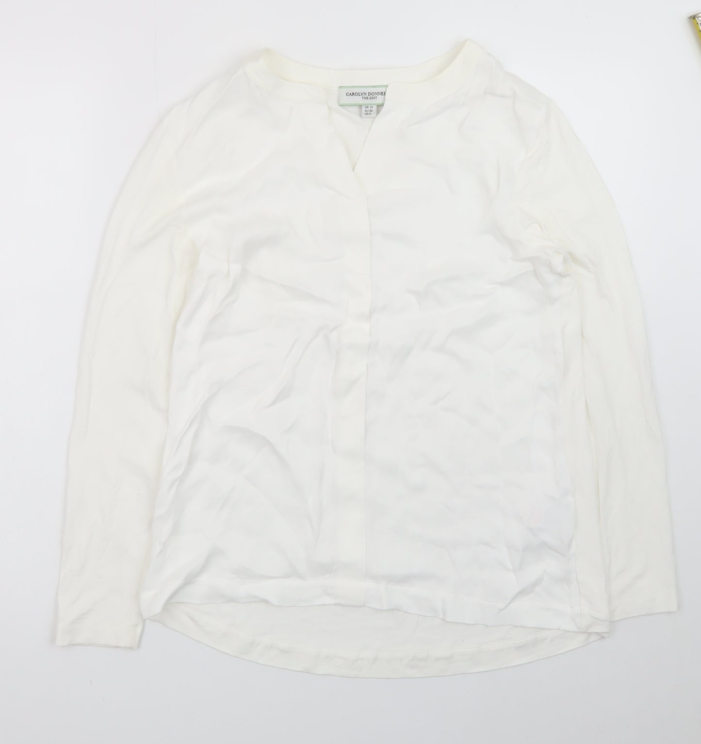 Carolyn Donnelly Women’s White Viscose Long Sleeve Blouse UK 10