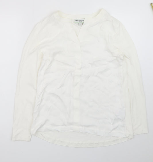 Carolyn Donnelly Women’s White Viscose Long Sleeve Blouse UK 10