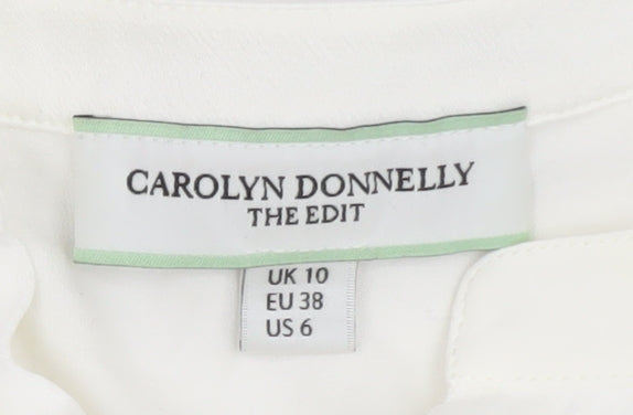 Carolyn Donnelly Women’s White Viscose Long Sleeve Blouse UK 10