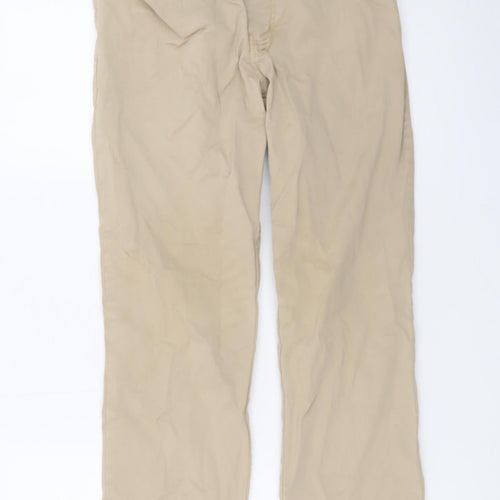 CRZ Men Beige Chino Trousers Size 38 Cotton Blend Straight Fit