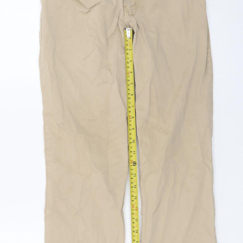 CRZ Men Beige Chino Trousers Size 38 Cotton Blend Straight Fit