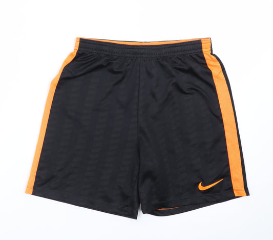 Nike Boys Black & Orange Athletic Dri-FIT Shorts Size Large 12-13 Years