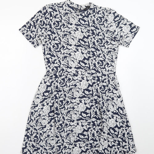 Atmosphere Womens Blue Floral Fit & Flare Dress Size 12