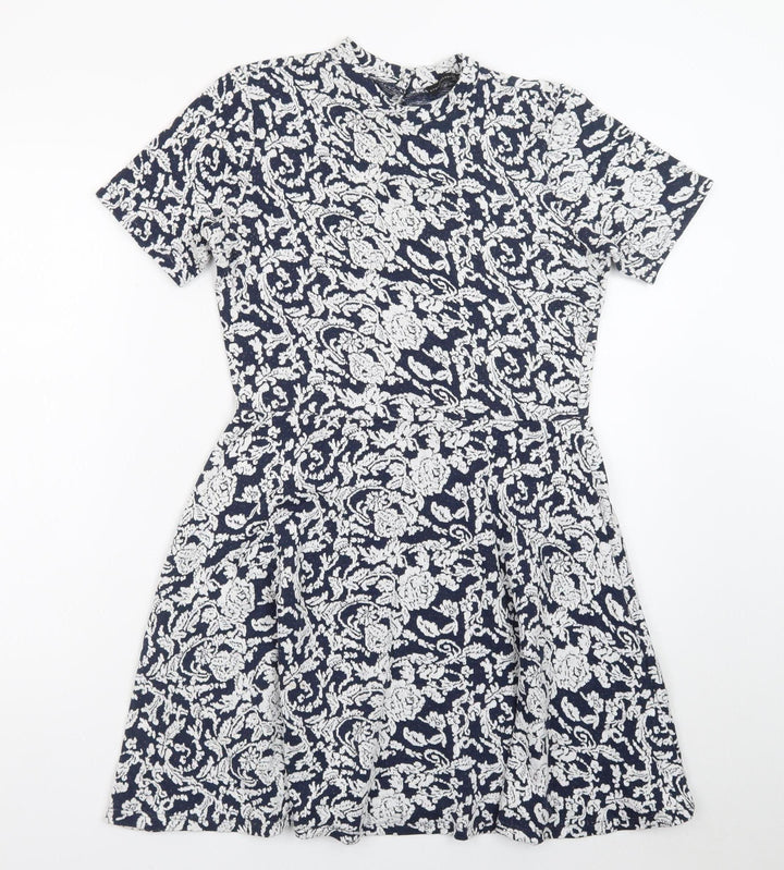 Atmosphere Womens Blue Floral Fit & Flare Dress Size 12