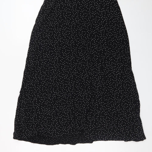 New Look Women’s Black Polka Dot A-Line Midi Skirt Size 10