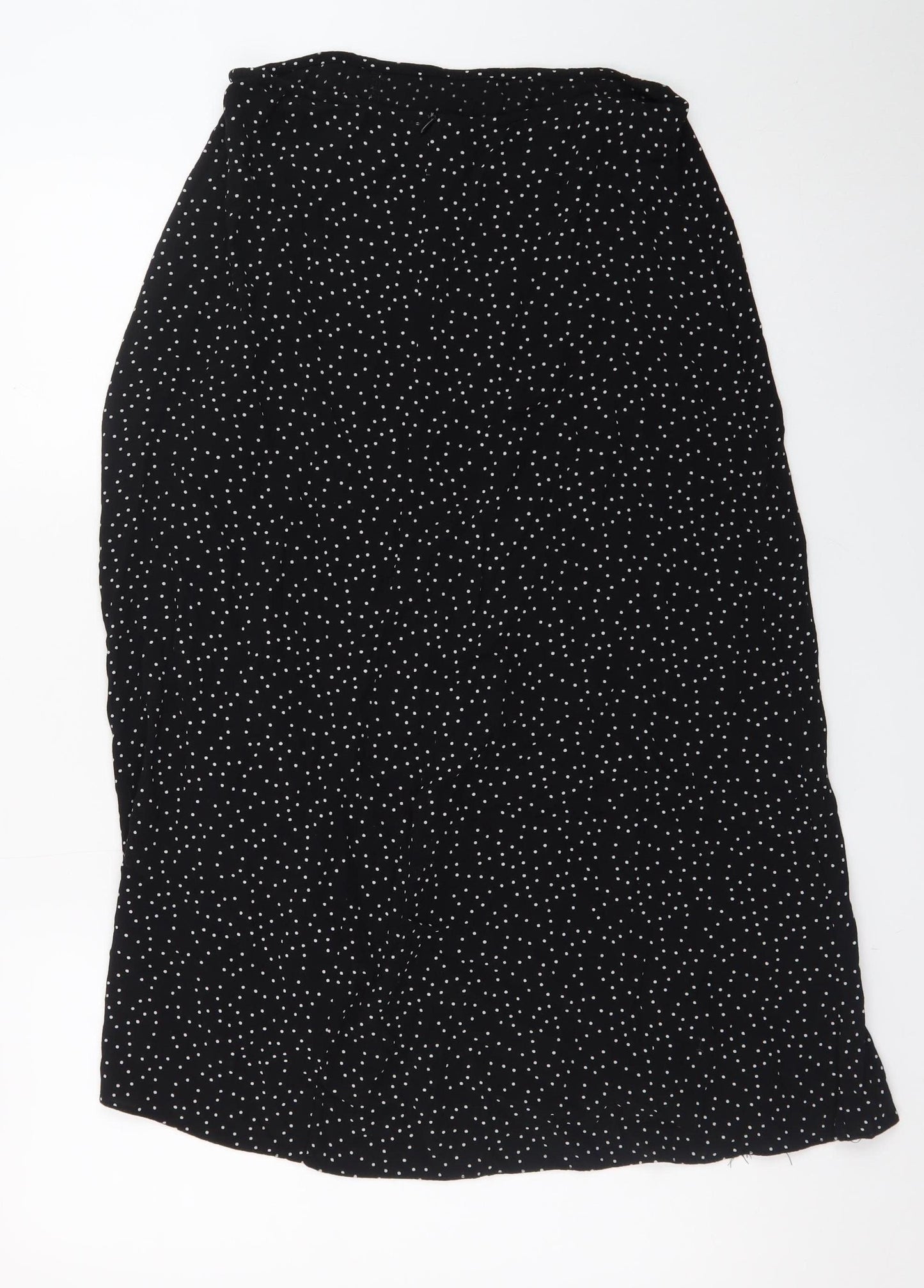 New Look Women’s Black Polka Dot A-Line Midi Skirt Size 10