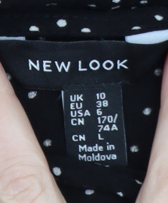 New Look Women’s Black Polka Dot A-Line Midi Skirt Size 10