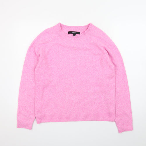 Vero Moda Women Pink Crew Neck Long Sleeve Pullover Jumper Size S