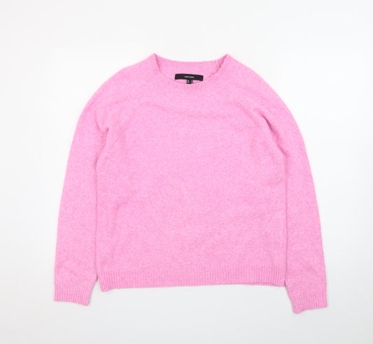 Vero Moda Women Pink Crew Neck Long Sleeve Pullover Jumper Size S