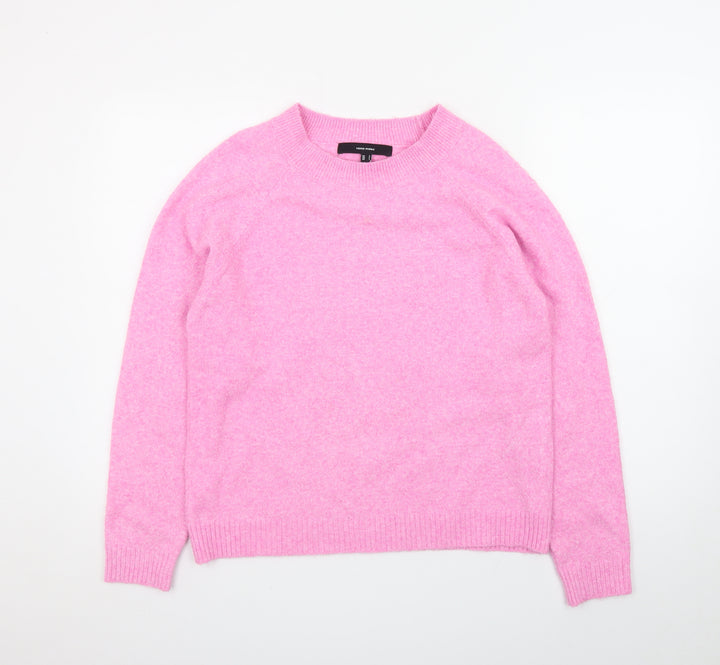 Vero Moda Women Pink Crew Neck Long Sleeve Pullover Jumper Size S