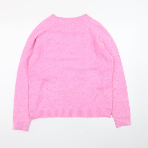 Vero Moda Women Pink Crew Neck Long Sleeve Pullover Jumper Size S