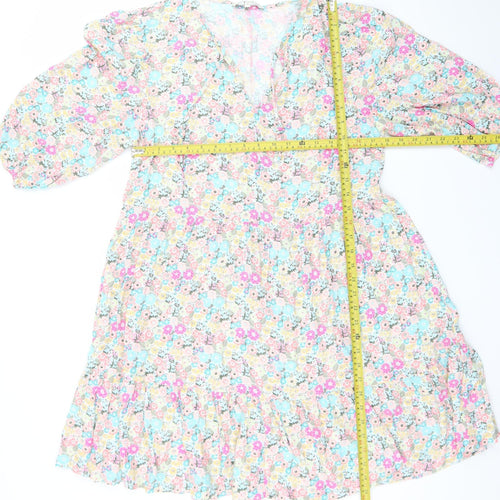 Next Women’s Multicoloured Floral A-Line Dress Size 12