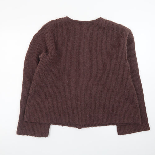 Topshop Women’s Brown Knit Long Sleeve Cardigan Size M