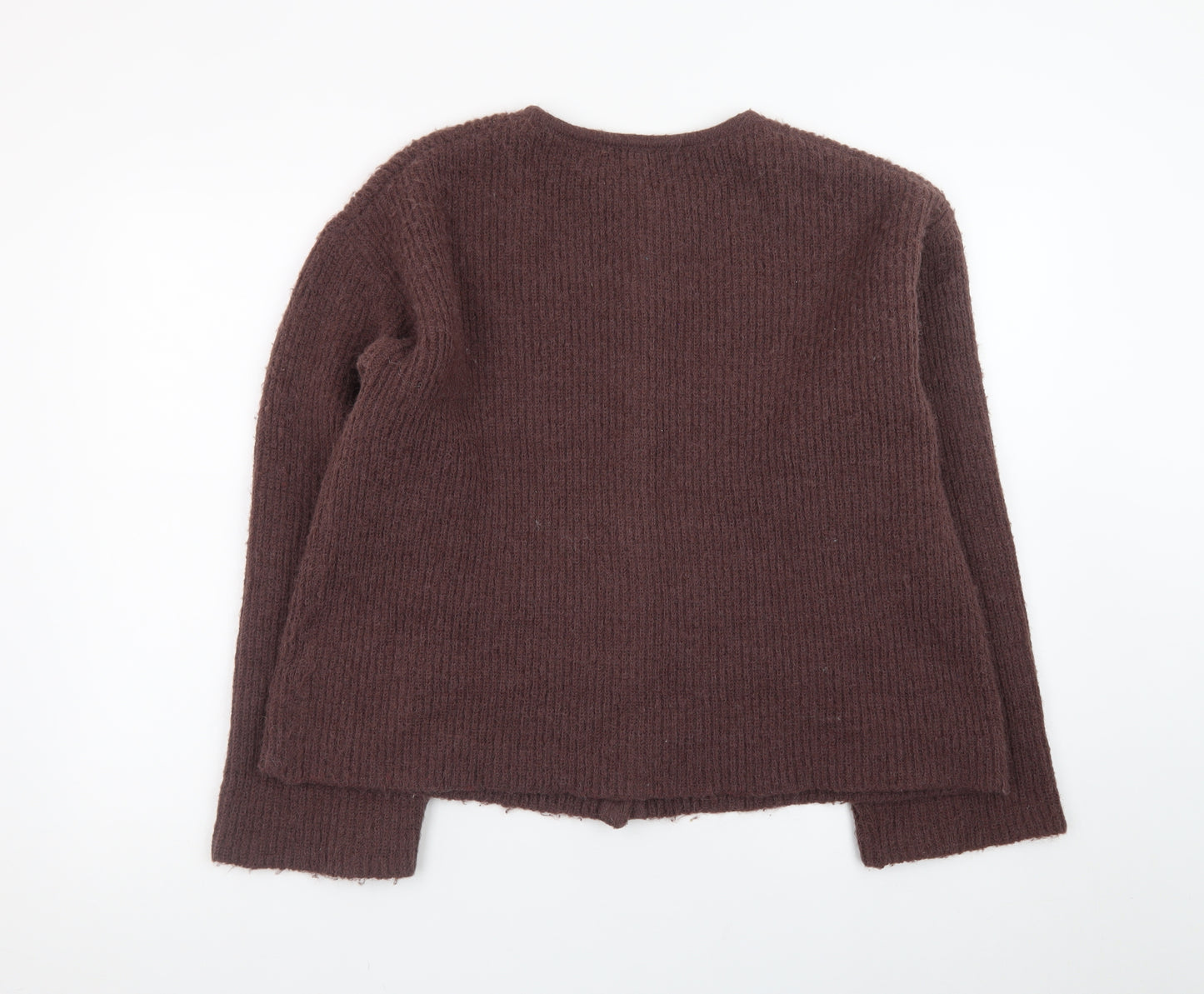 Topshop Women’s Brown Knit Long Sleeve Cardigan Size M
