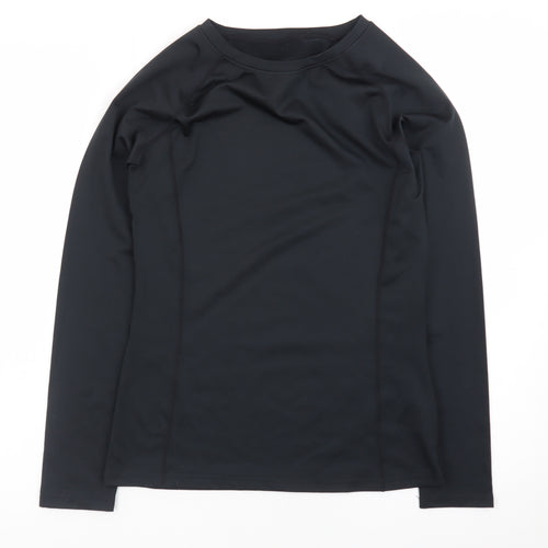 Dunnes Stores Womens Black Long Sleeve Slim Fit Active Top Size S