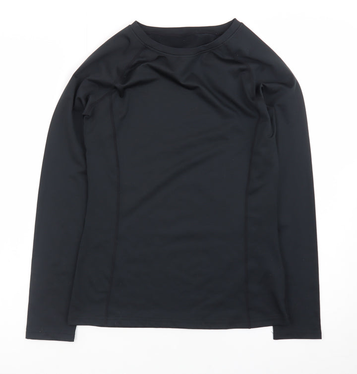Dunnes Stores Womens Black Long Sleeve Slim Fit Active Top Size S