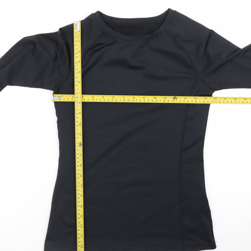 Dunnes Stores Womens Black Long Sleeve Slim Fit Active Top Size S