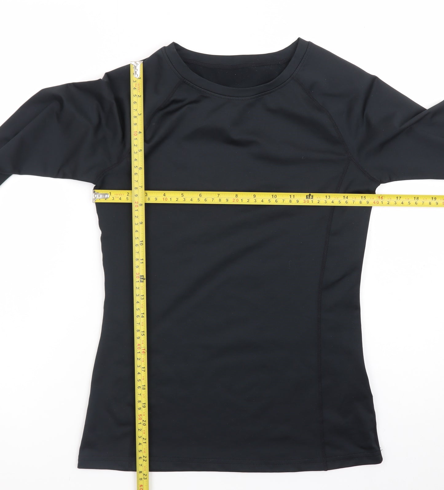 Dunnes Stores Womens Black Long Sleeve Slim Fit Active Top Size S