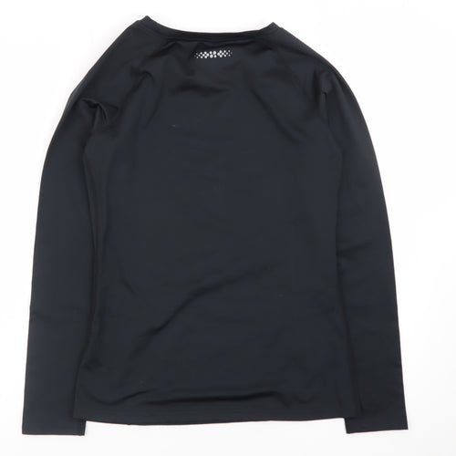 Dunnes Stores Womens Black Long Sleeve Slim Fit Active Top Size S