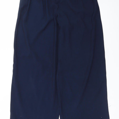 Cider Women’s Blue Wide-Leg Trousers Size M High Rise Business Casual