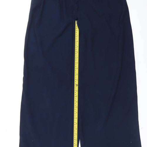 Cider Women’s Blue Wide-Leg Trousers Size M High Rise Business Casual