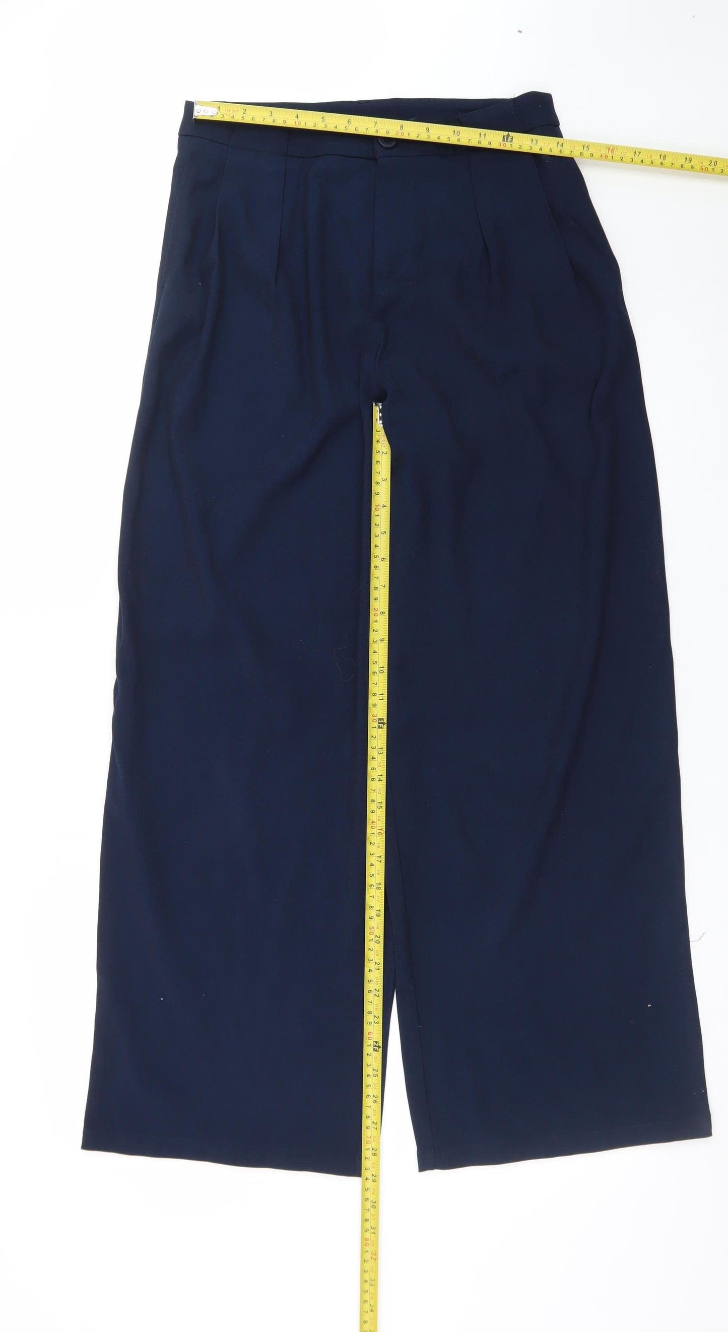 Cider Women’s Blue Wide-Leg Trousers Size M High Rise Business Casual