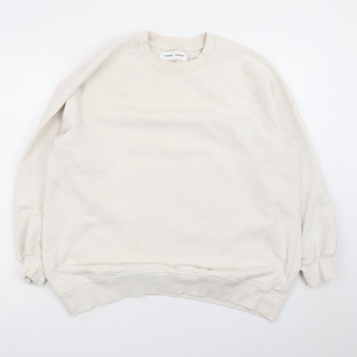 Samsøe Samsøe Women Beige XS Pullover Sweatshirt Cotton Blend