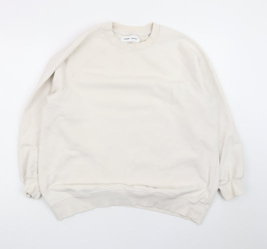 Samsøe Samsøe Women Beige XS Pullover Sweatshirt Cotton Blend