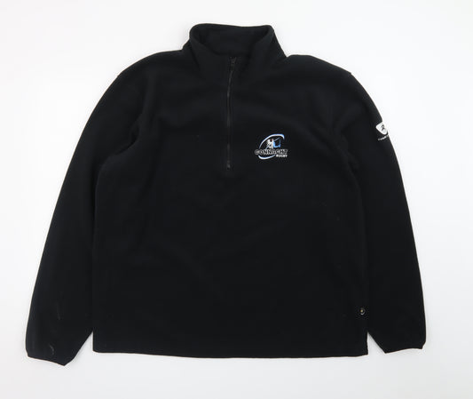 Rugbytech Men's Black XL Fleece 1/4 Zip Pullover Sweatshirt
