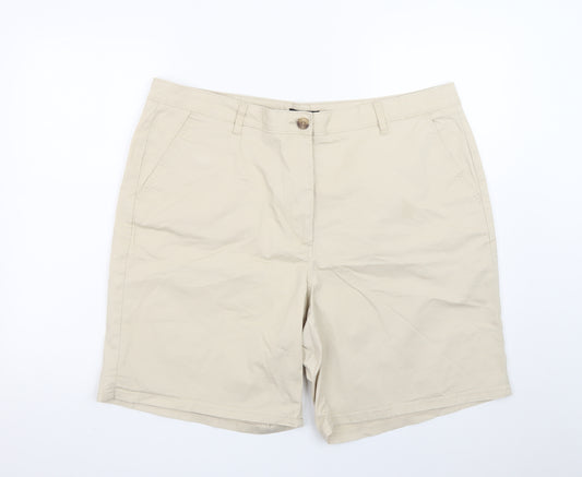 Dunnes Stores Men Beige Chino Shorts Size 34 Regular Cotton Blend
