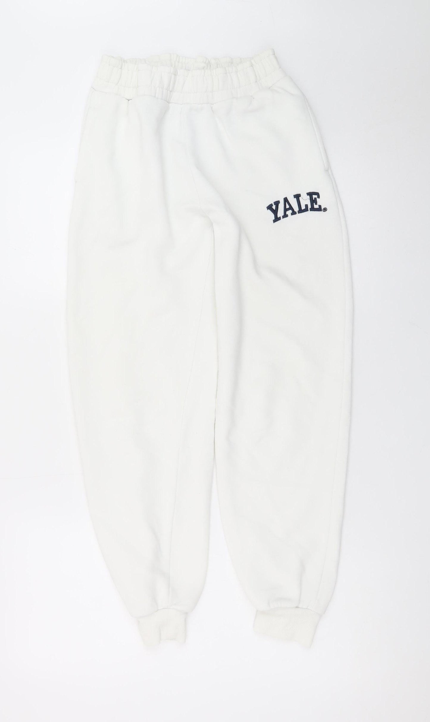 Yale University Women's White XXS Jogger Sweatpants Fleece