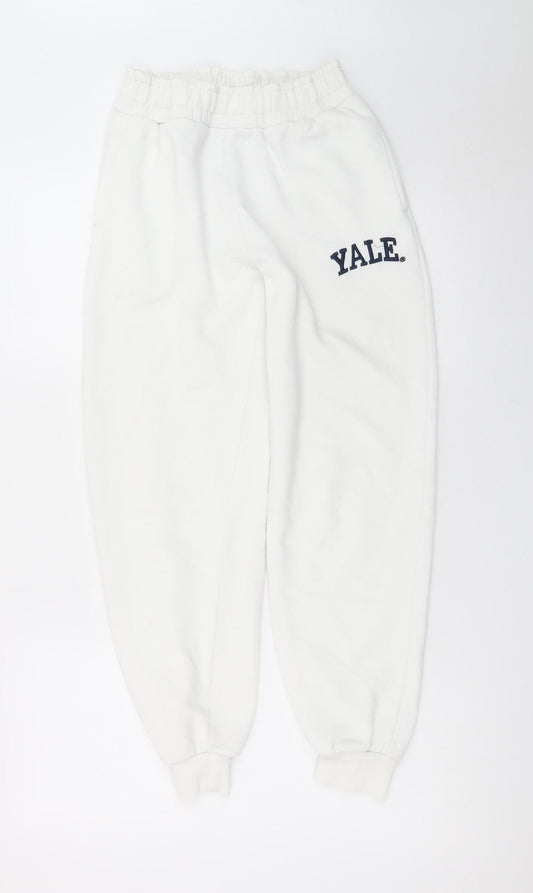 Yale University Women's White XXS Jogger Sweatpants Fleece