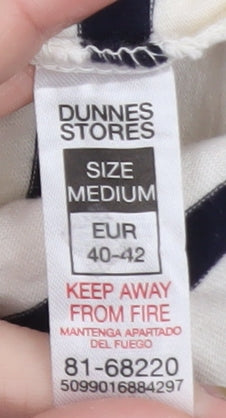 Dunnes Stores Women’s Multicoloured Striped Cotton Long Sleeve T-Shirt UK 12