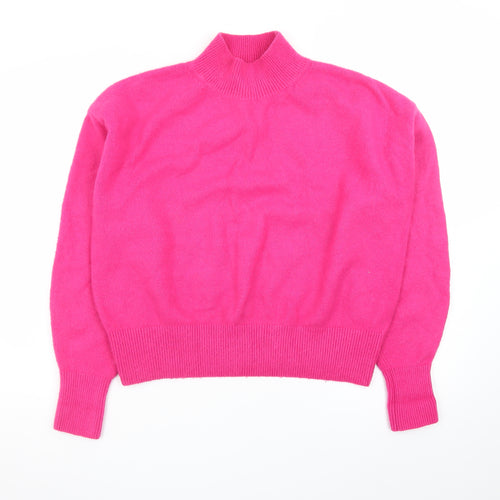 & Other Stories Women Pink Mock Neck Wool Blend Pullover Jumper S