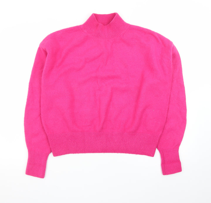 & Other Stories Women Pink Mock Neck Wool Blend Pullover Jumper S