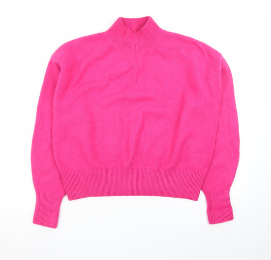 & Other Stories Women Pink Mock Neck Wool Blend Pullover Jumper S