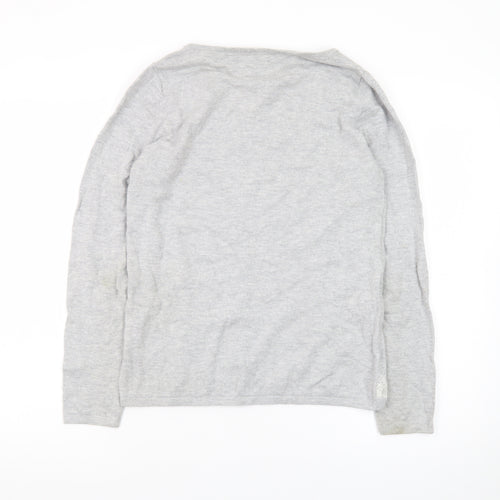 Monsoon Women's Grey Christmas Polar Bear Jumper Size 10
